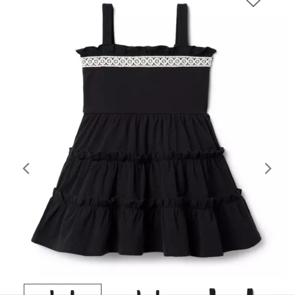 Janie and Jack Black Crochet Trim Tiered Jersey Sundress 12-18 months  NWOT - Picture 1 of 7